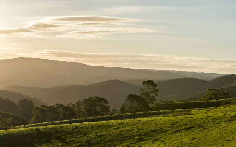 View from Lithgow contryside town in NSW Australia