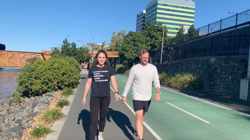Scout Talent team members Katie and Phil participating in Step Forward 10,000 steps-per-day challenge