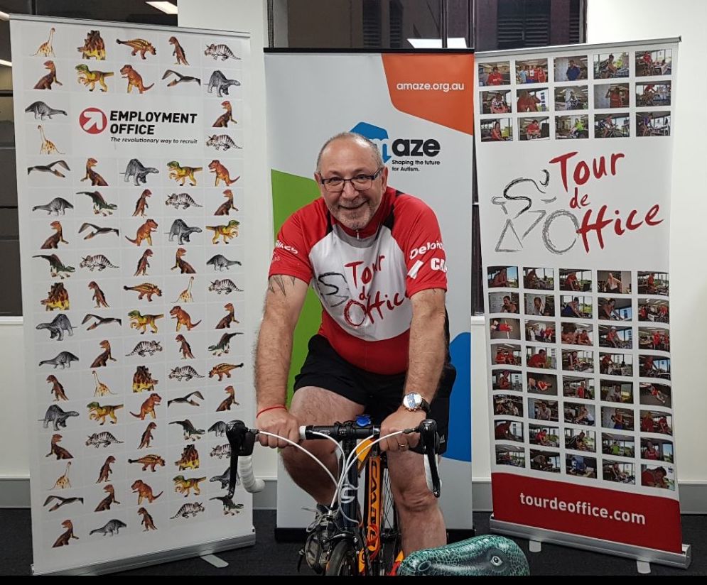 Joseph Buttigieg Scout Talent Area Leader Joseph competing in Healthy Workplace's Tour de Office charity cycling event